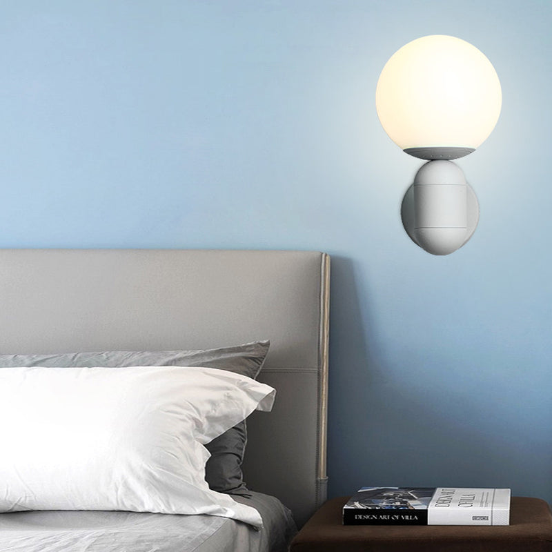 Metalen capsule SCONCE LICHT MET GLOBE TADE HALLWAY FOYER 1 Lichte macaron -stijl wandlamp