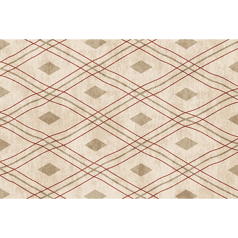 Mehrfarbiger Vintage-Teppich aus Polyester mit Stammesstreifenmuster, haustierfreundlich, waschbar, rutschfester Teppich zur Dekoration