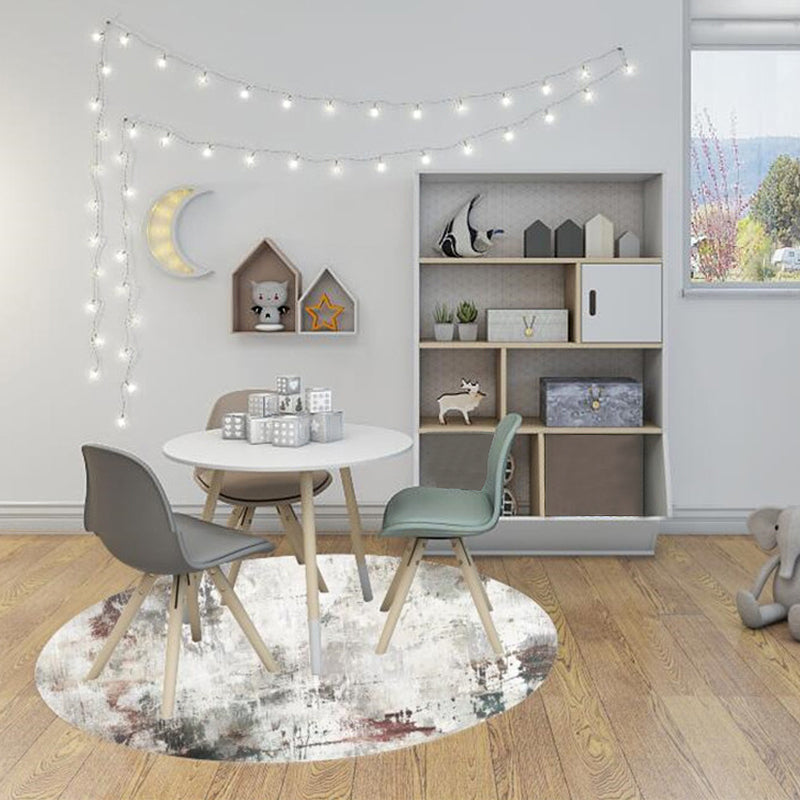 Funky Abstract Rug Multicolor Contemporary Rug Polyester Pet Friendly Non-Slip Backing Washable Area Rug for Living Room