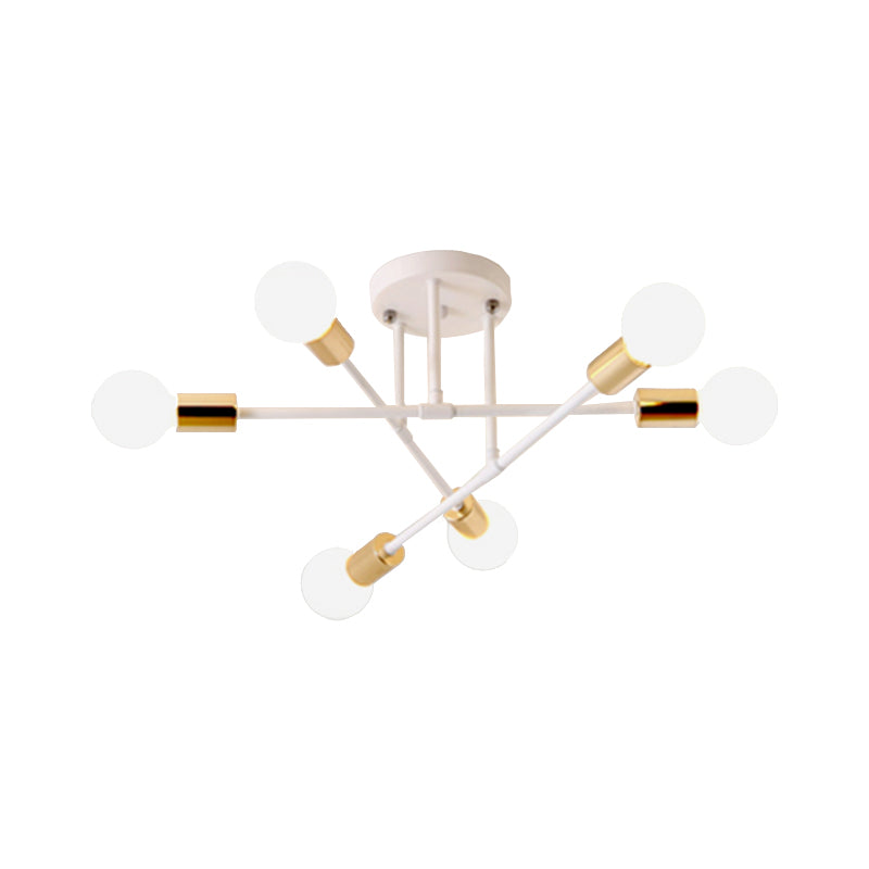 Modern Stacked Linear Ceiling Light Metal Energy Saving Semi Flushmount Light for Hotel