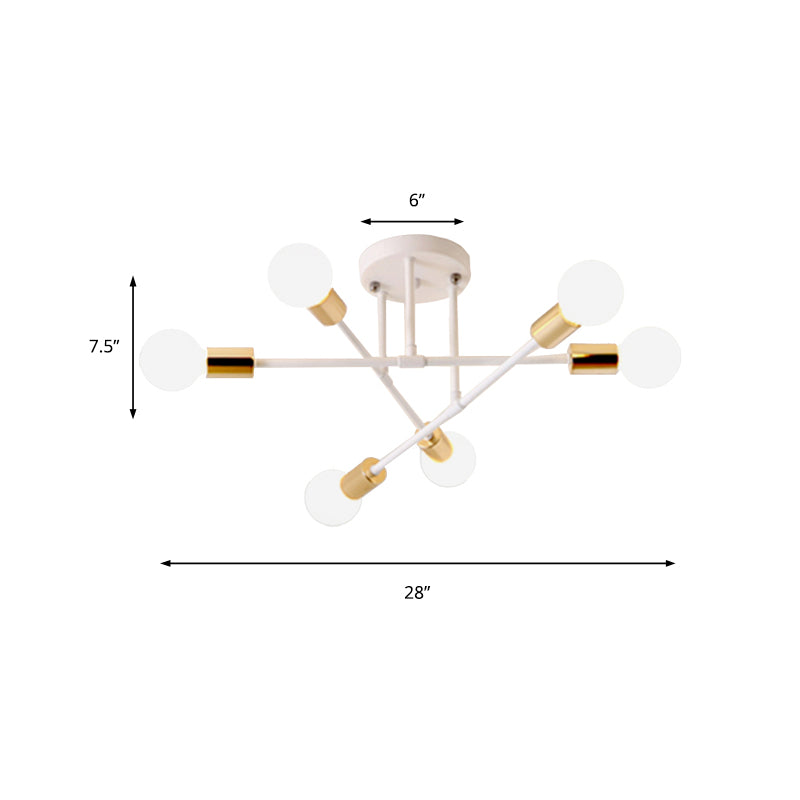 Modern Stacked Linear Ceiling Light Metal Energy Saving Semi Flushmount Light for Hotel