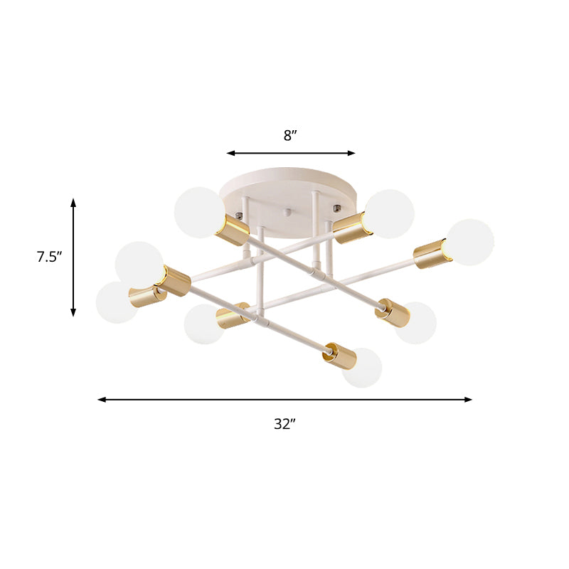 Modern Stacked Linear Ceiling Light Metal Energy Saving Semi Flushmount Light for Hotel