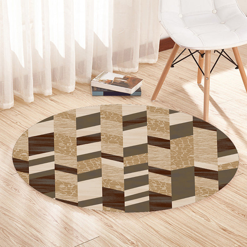 Multicolor Contemporary Rug Polyester Geometric Pattern Rug Pet Friendly Machine Washable Anti-Slip Backing Carpet for Decoration