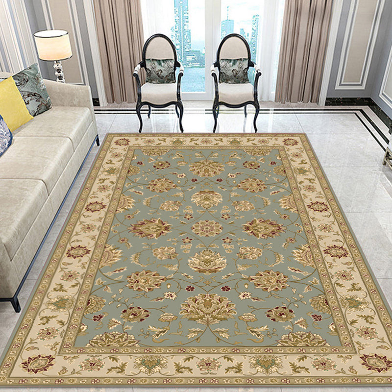 Einzigartige Stammesblumenmuster Teppich Multikolor Bohemian Teppich Polyester Haustierfreundlicher Nicht-Schlupf-Rückenwaschableer Teppich für Wohnzimmer