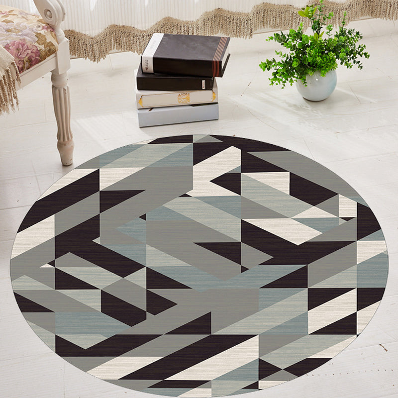 Modernism Geometric Pattern Rug Multicolor Polyester Rug Washable Pet Friendly Non-Slip Area Rug for Living Room