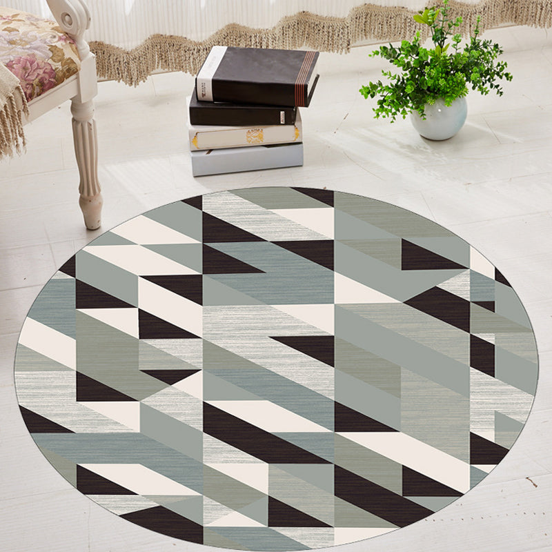 Modernism Geometric Pattern Rug Multicolor Polyester Rug Washable Pet Friendly Non-Slip Area Rug for Living Room