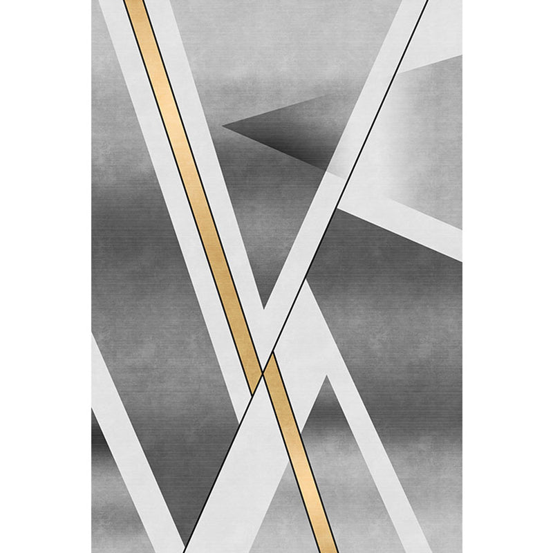 Stylish Geometric Pattern Rug Grey Casual Rug Polyester Pet Friendly Washable Area Rug for Living Room