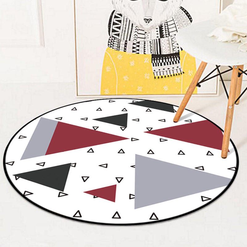Simple Geometric Pattern Rug Multicolor Nordic Rug Polyester Pet Friendly Non-Slip Backing Washable Area Rug for Living Room