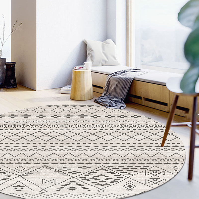 Rapis de motif tribal bohème tapis de polyester gris polyester gris.