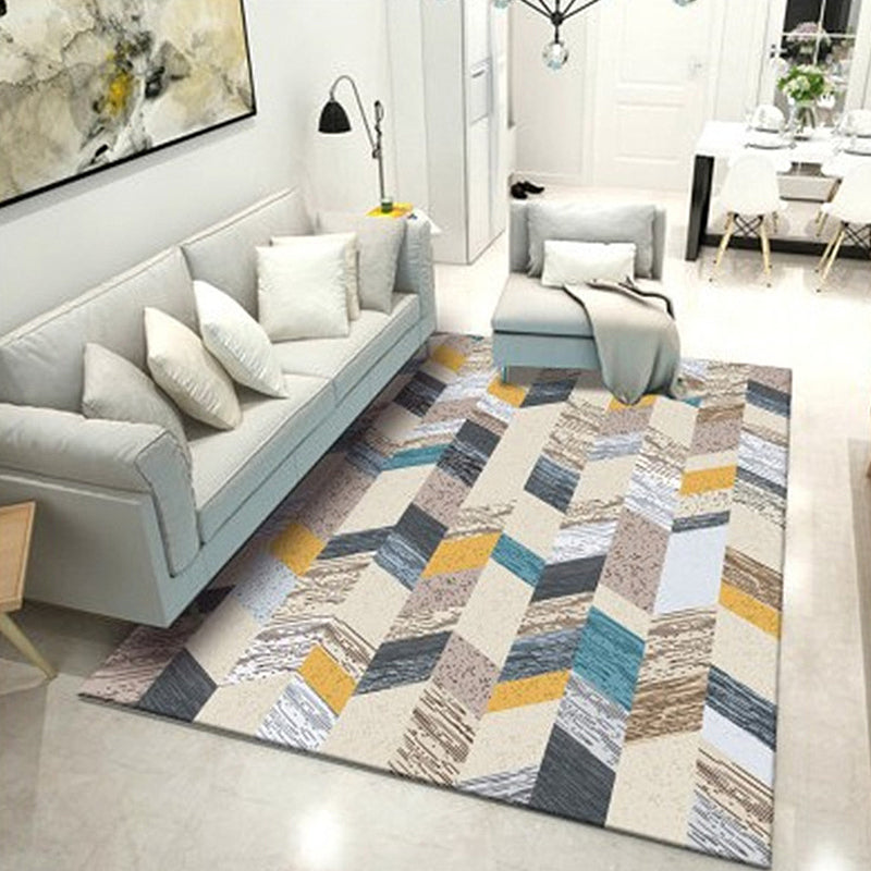 Uniek geometrisch patroon Tapijten Multicolor Modernistisch Rug Polyester Wasbaar Pet Friendly Anti-Slip Tapijt voor woonkamer
