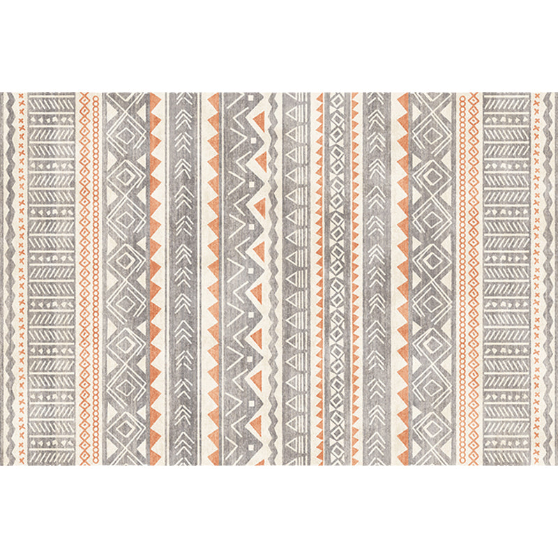 Multikolor Bohemian Teppich Polyester Stripe Streifen Muster Teppich Haustierfreundliche Waschabend-Rutsch-Rücken-Teppich zur Dekoration