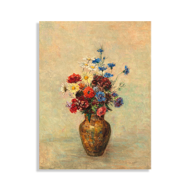 French Rustic Style Flowers Painting Pastel Color Kitchen Backsplash Wall Art Print