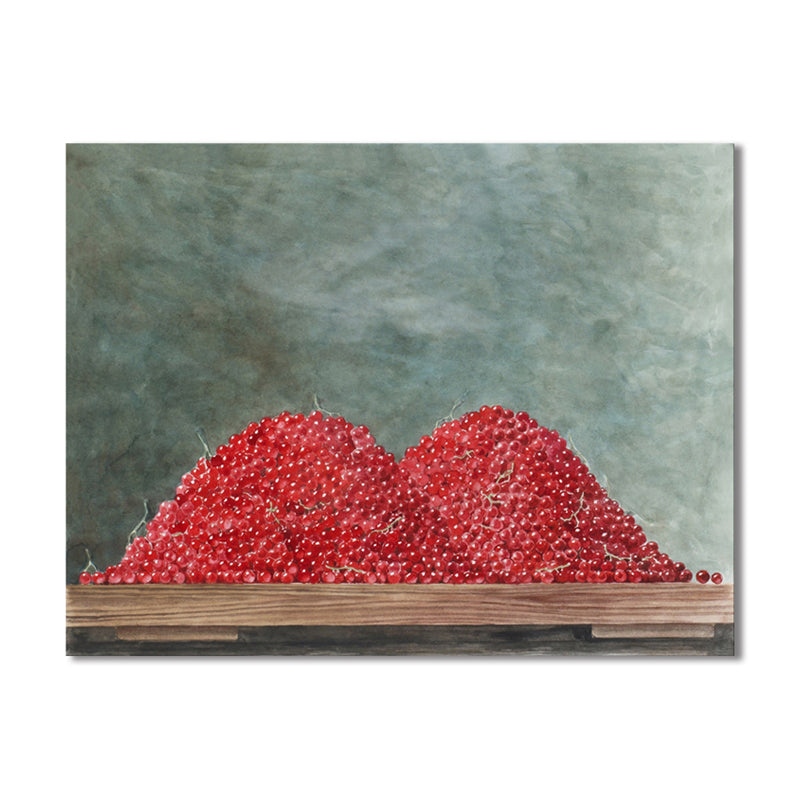Zachte kleur fruit canvas print getextureerde muur decor voor meisjesslaapkamer, meerdere maten