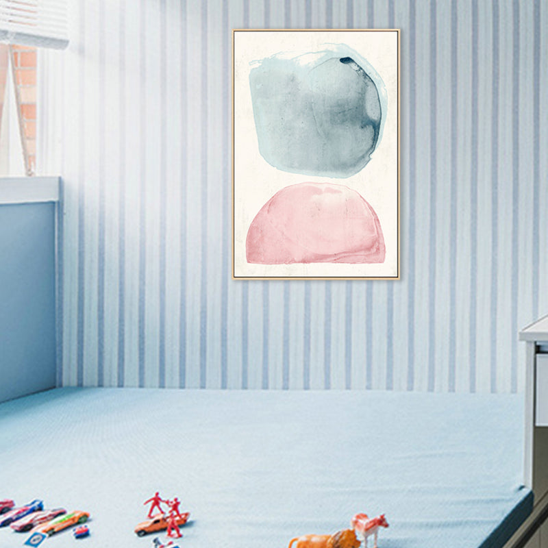 Scandinavian Abstract Canvas Boys Room Wall Decor in Pastel Color, Multiple Sizes