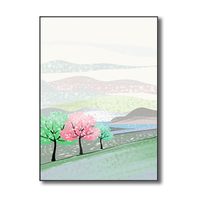 Quiet Natural Scenery Painting Pastel Color Canvas Wall Art Textured, Multiple Sizes