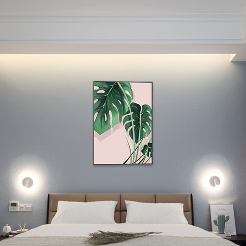 Peinture de feuilles de couleur Pastel, décor mural texturé de Style moderne pour chambre de filles