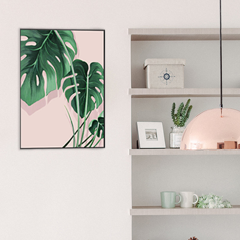 Peinture de feuilles de couleur Pastel, décor mural texturé de Style moderne pour chambre de filles