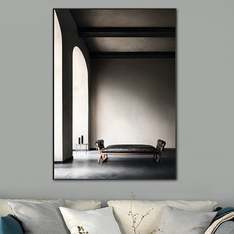 Gebogen deur schilderij pastel kleur canvas wanddecoratie getextureerd, meerdere maten opties