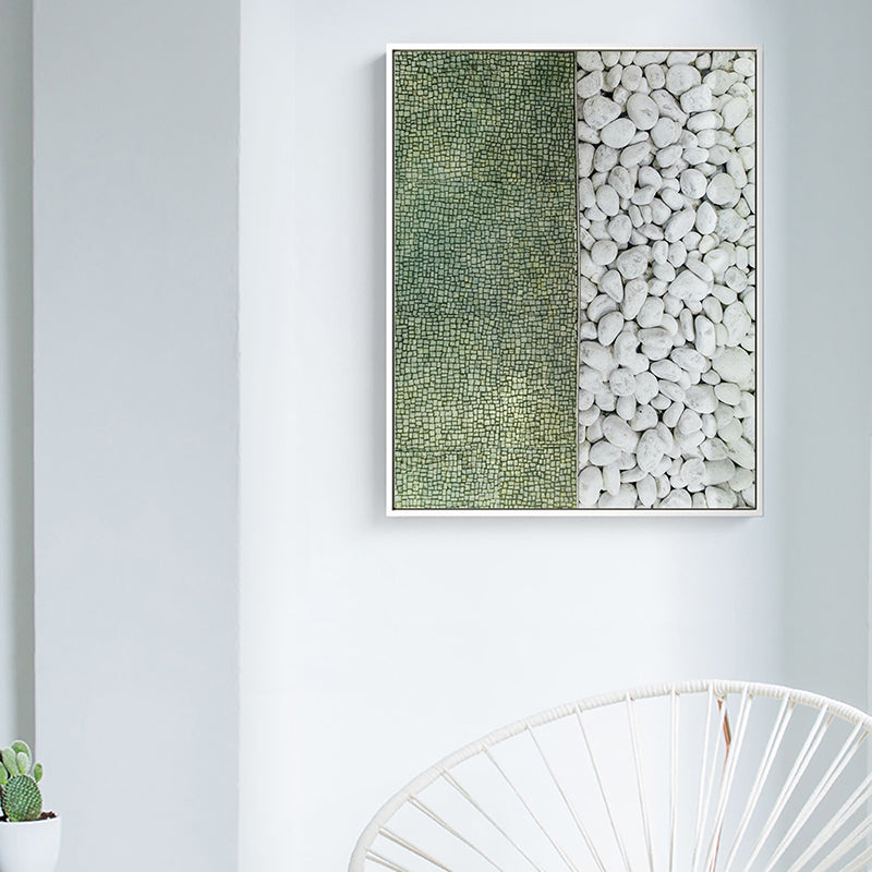 Cobble Stone Wall Decor Scandinavian Style Canvas Painting, Multiple Sizes Available