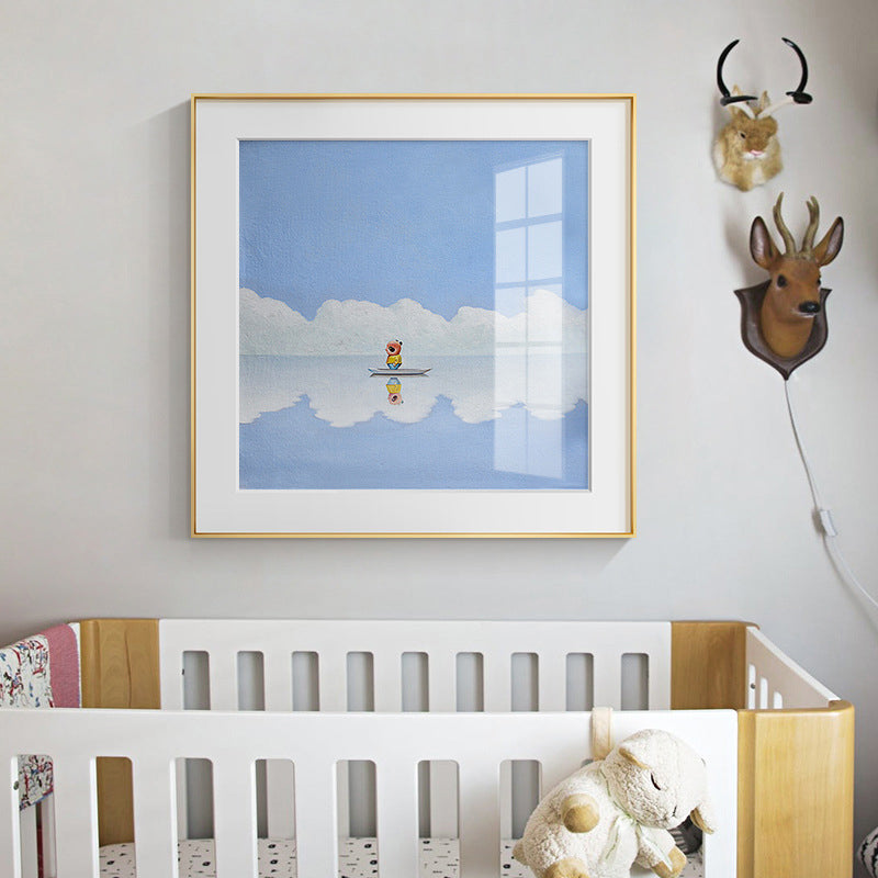 Illustration Painting Kids Style Canvas Cartoon Character in Soft Color, Multiple Sizes