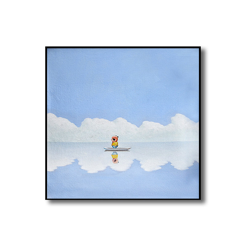 Illustration Painting Kids Style Canvas Cartoon Character in Soft Color, Multiple Sizes