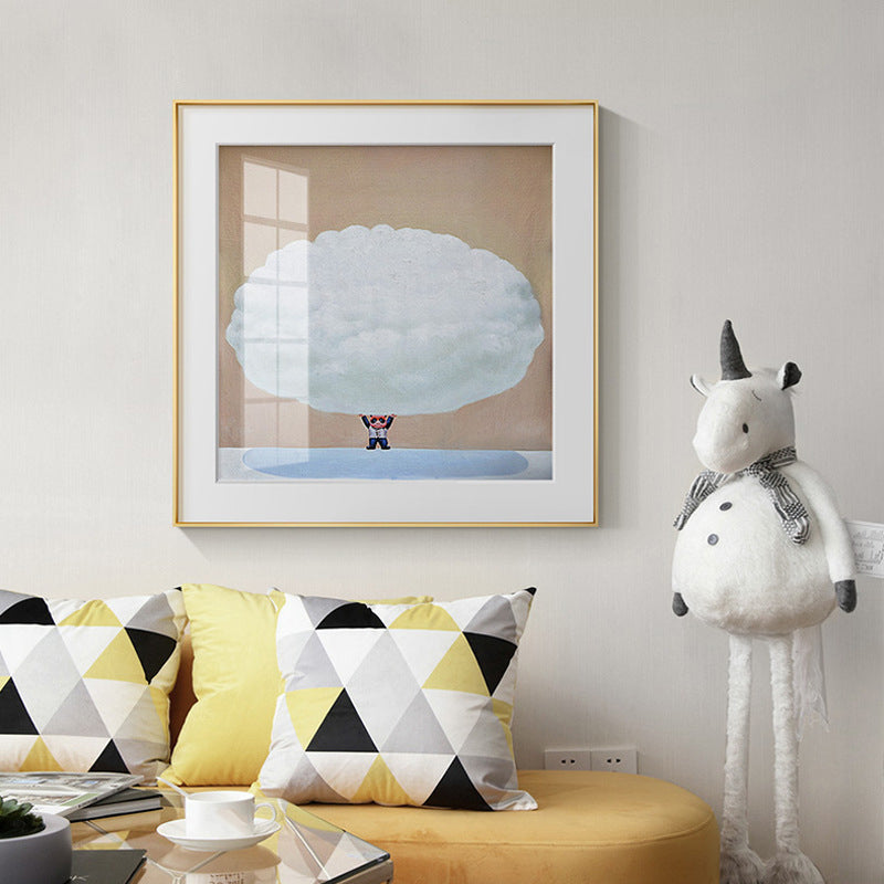 Illustration Painting Kids Style Canvas Cartoon Character in Soft Color, Multiple Sizes