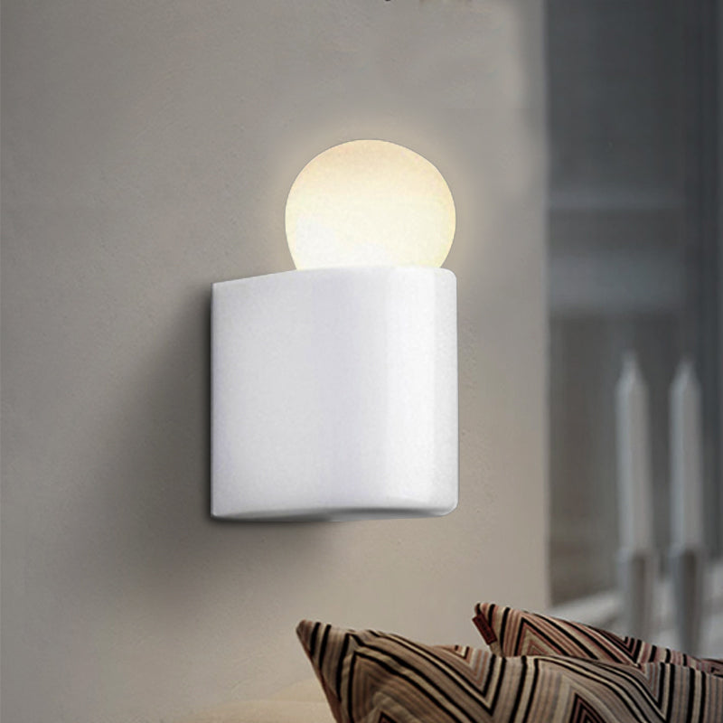 White Ball Wall Lighting Modernist Led Milk Glass Wall Lamp Fixture with Small/Medium/Large Size in White/Warm Light