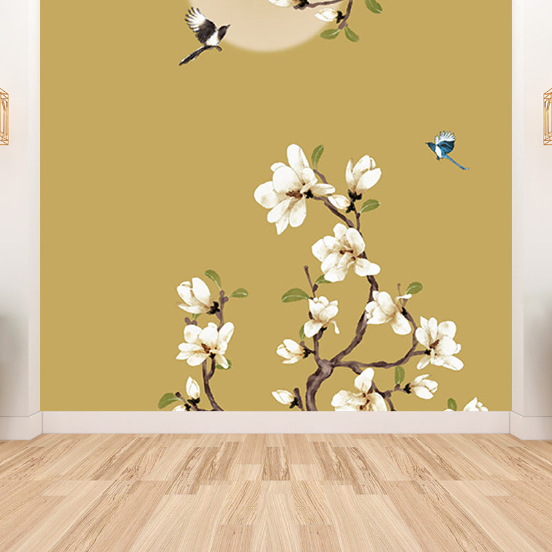 Bright Moon Scene Mural Wallpaper Contemporary Style Non-Woven Material Wall Covering