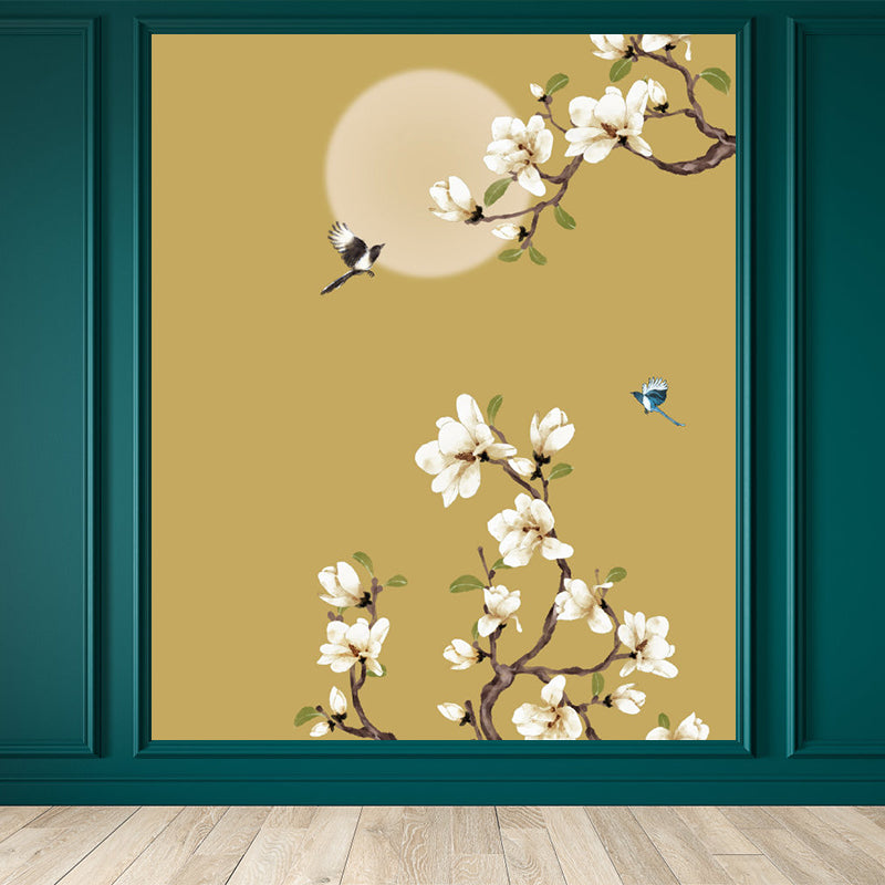 Bright Moon Scene Mural Wallpaper Contemporary Style Non-Woven Material Wall Covering