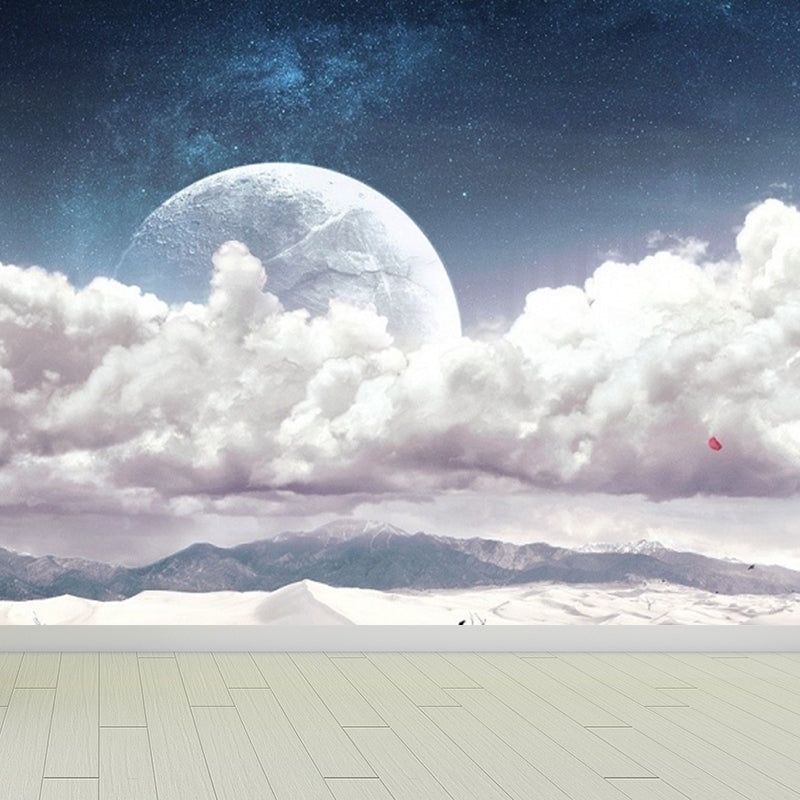 Full Moon Mural Decal Modern Decorative Living Room Wall Covering, Custom Printed