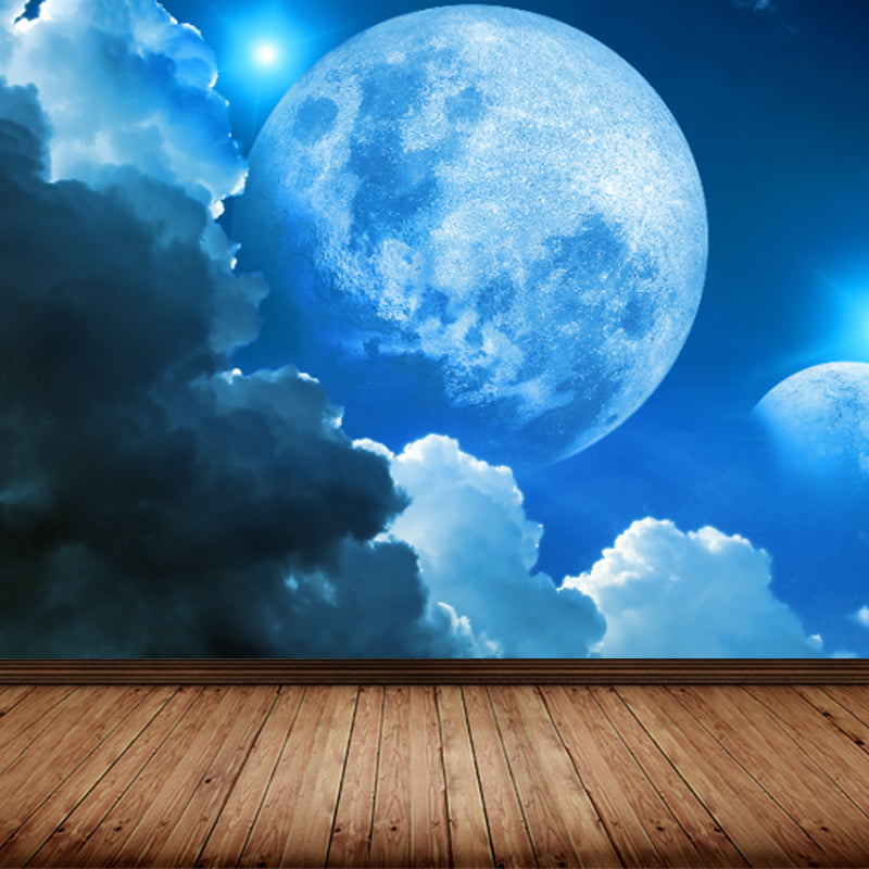 Magical Planet Mural Wallpaper Pastel Color Modern Wall Covering for Girls Bedroom