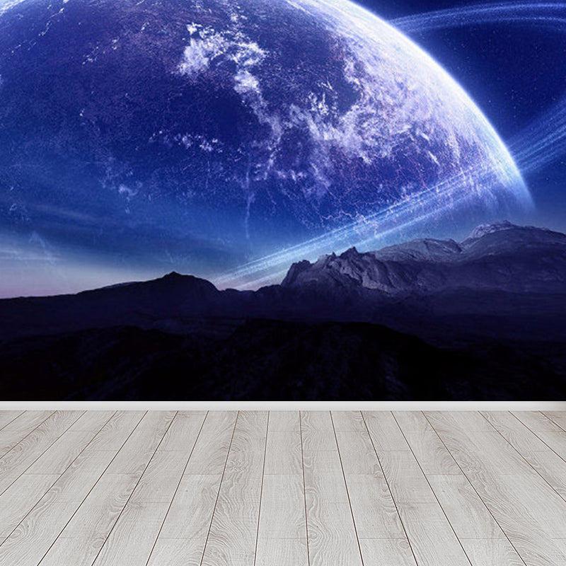 Magical Planet Mural Wallpaper Pastel Color Modern Wall Covering for Girls Bedroom