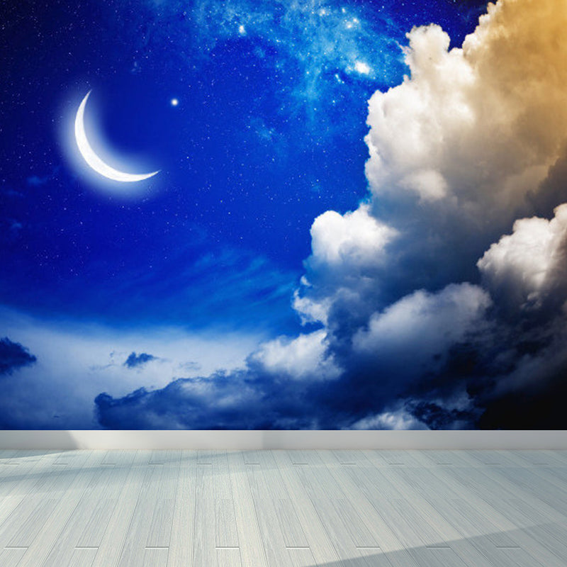 Modern Style Lunar Mural Decal Light Color Waterproofing Wall Decor for Dining Room