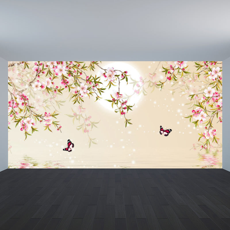 Modern Style Lunar Mural Decal Light Color Waterproofing Wall Decor for Dining Room