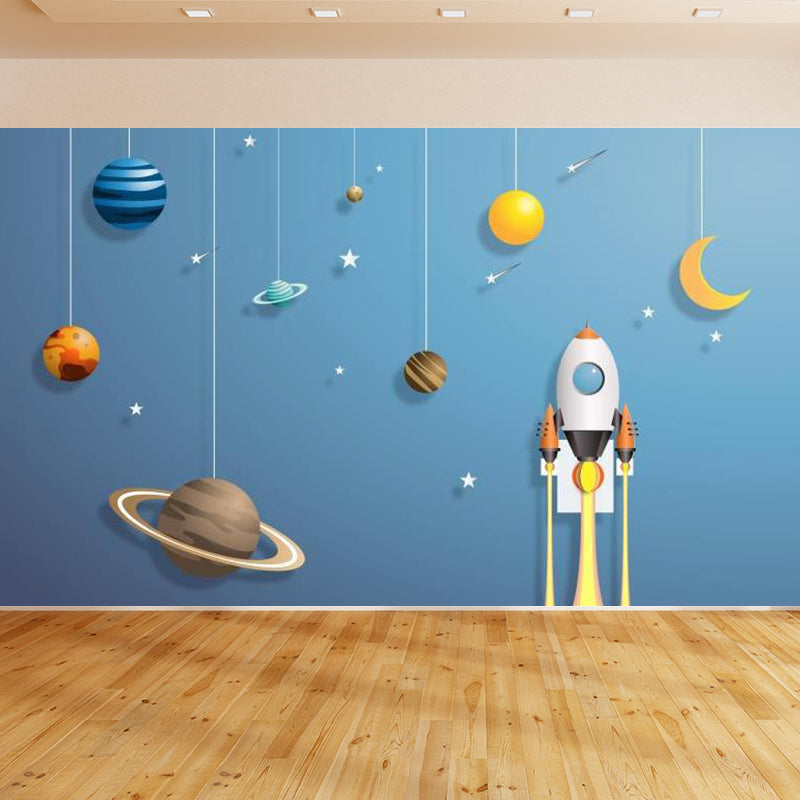Modern Style Lunar Mural Decal Light Color Waterproofing Wall Decor for Dining Room
