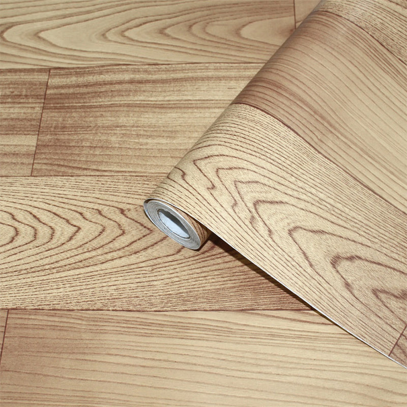 Farmhouse Interweaving Wood Wallpaper PVC Adhesive Brown Wall Art for Living Room