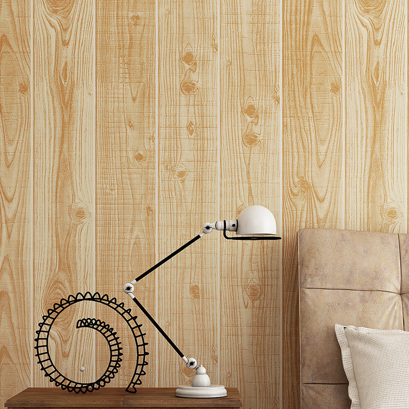 Wood Wallpaper Roll Rustic 3D Construction Wall Art in Light Color, 33' L x 20.5" W