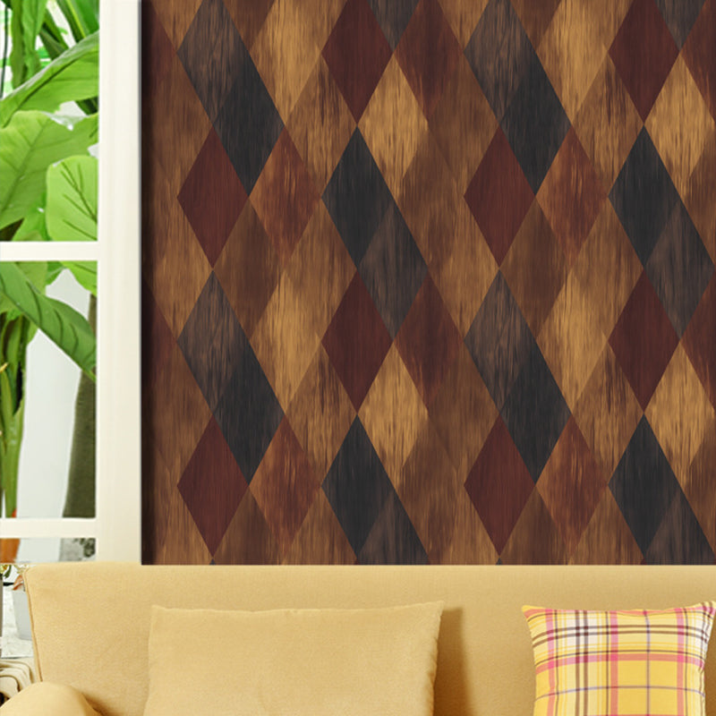 PVC Stain-Proof Wallpaper Roll Country Style Wood Pattern Wall Covering for Bedroom