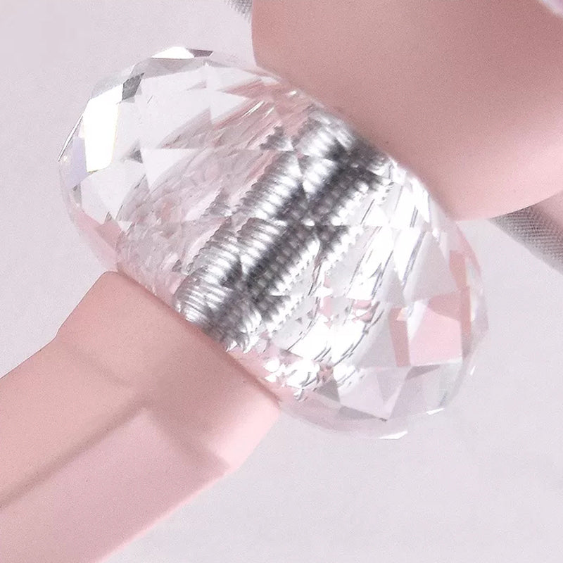 Fabric Fold Tapered Wall Lamp with Clear Crystal Girls Bedroom Kids Sconce Light in Pink Finish