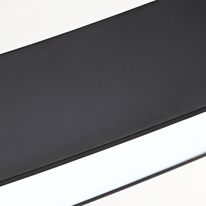 18"/23.5"/47" Wide Wave Metal Pendant Lamp Modern Led Black Ceiling Light Fixture with Recessed Diffuser