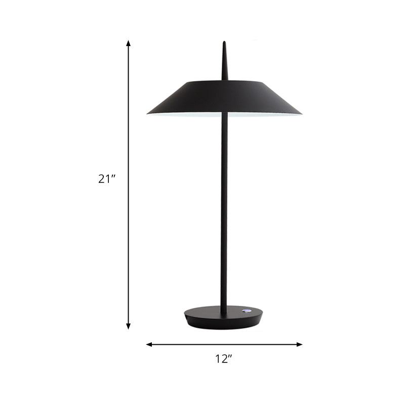 Table à cône Light Style Contemporain Metal LED Black / White / Gold Table Lampe pour le salon