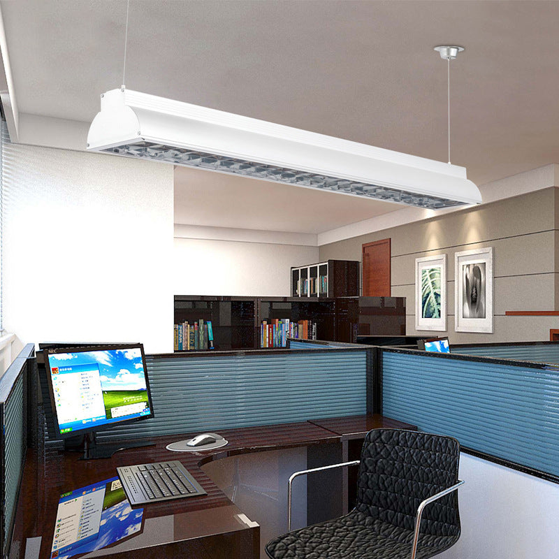 Iluminación colgante de oficinas LED con tono de metal lineal lámpara de techo colgante blanco para la oficina