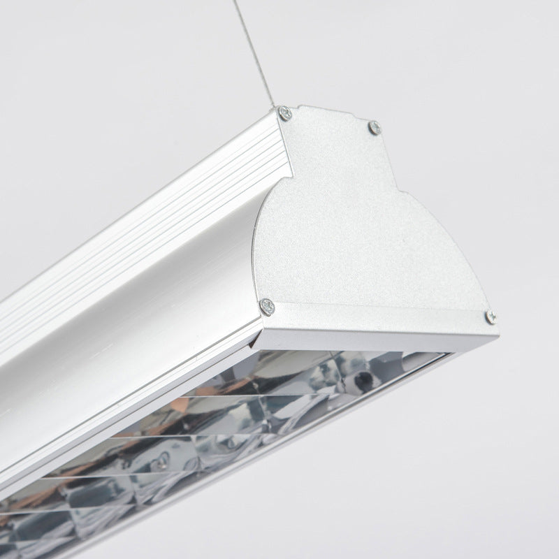 Iluminación colgante de oficinas LED con tono de metal lineal lámpara de techo colgante blanco para la oficina