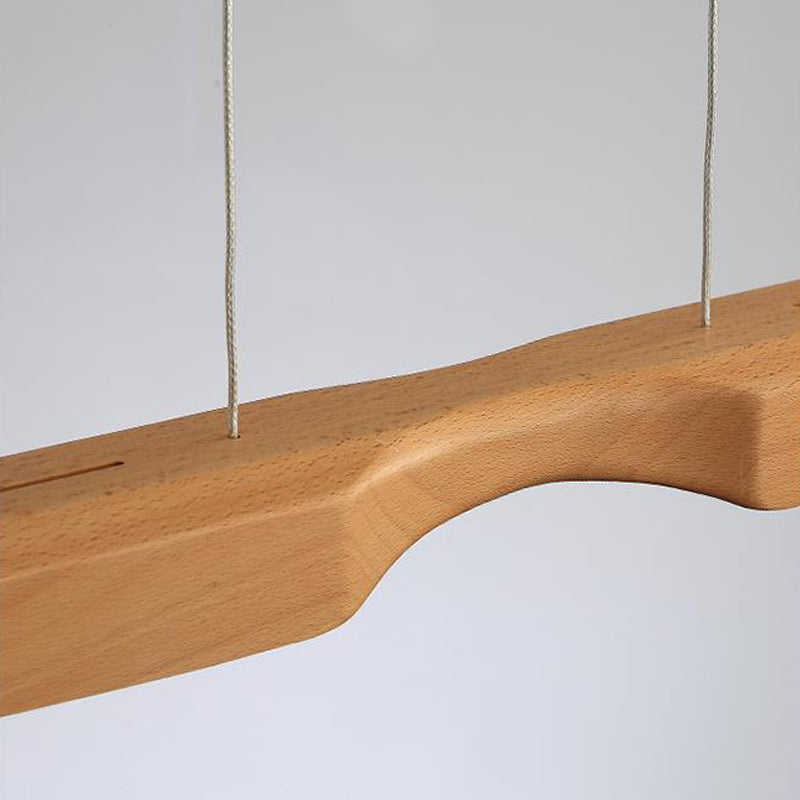 Éclairage de pendentif en bois linéaire moderne LED LED PLACE PLACE PLACE POUR BURE