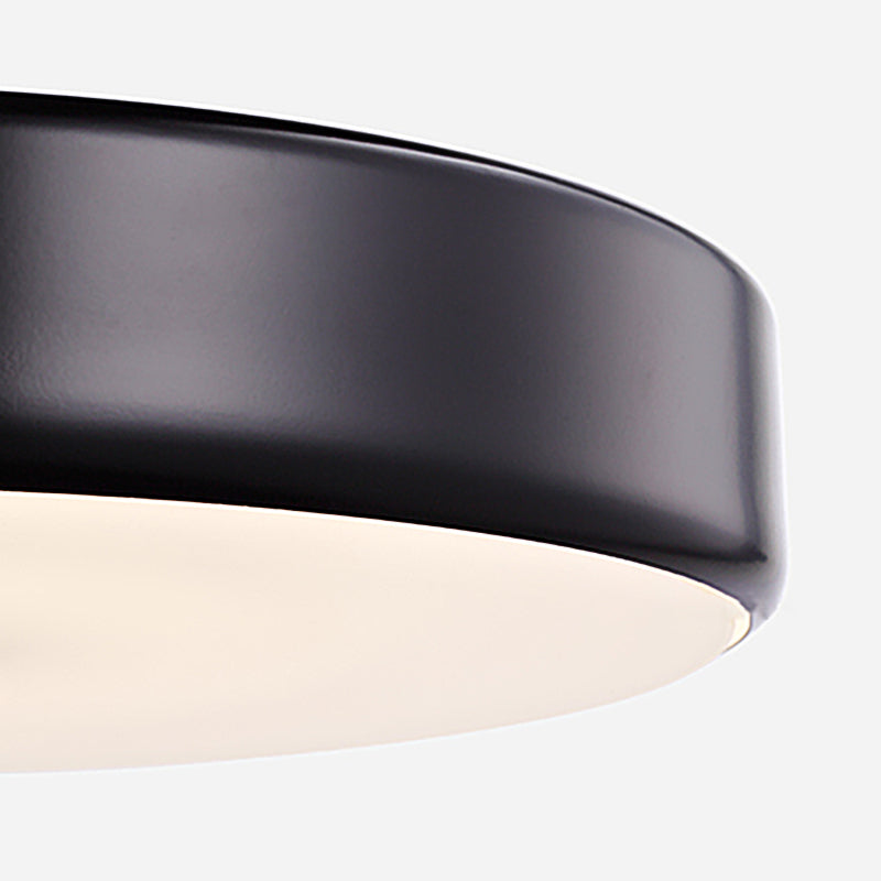 Modernist Style LED Hanging Lamp with Metallic Shade Black/White Round Pendant Lighting for Dining Room