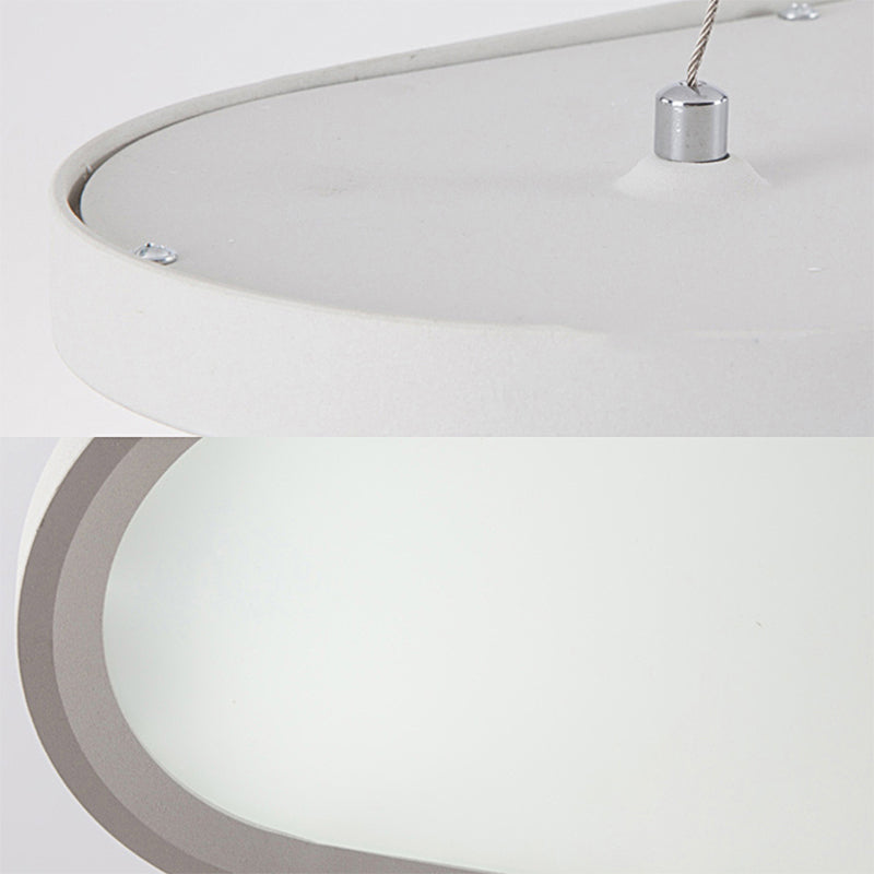 White Triangle Suspension Lamp Contemporary Led Metal Hanging Pendant Light in White/Warm/Natural Light/Remote Control Stepless Dimming