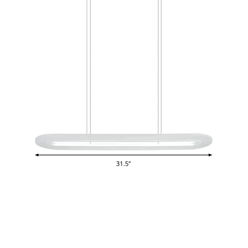 Oval Office Ceiling Light Acrylic 31.5"/39" Wide LED Modernism Pendant in Warm/White/Natural Light