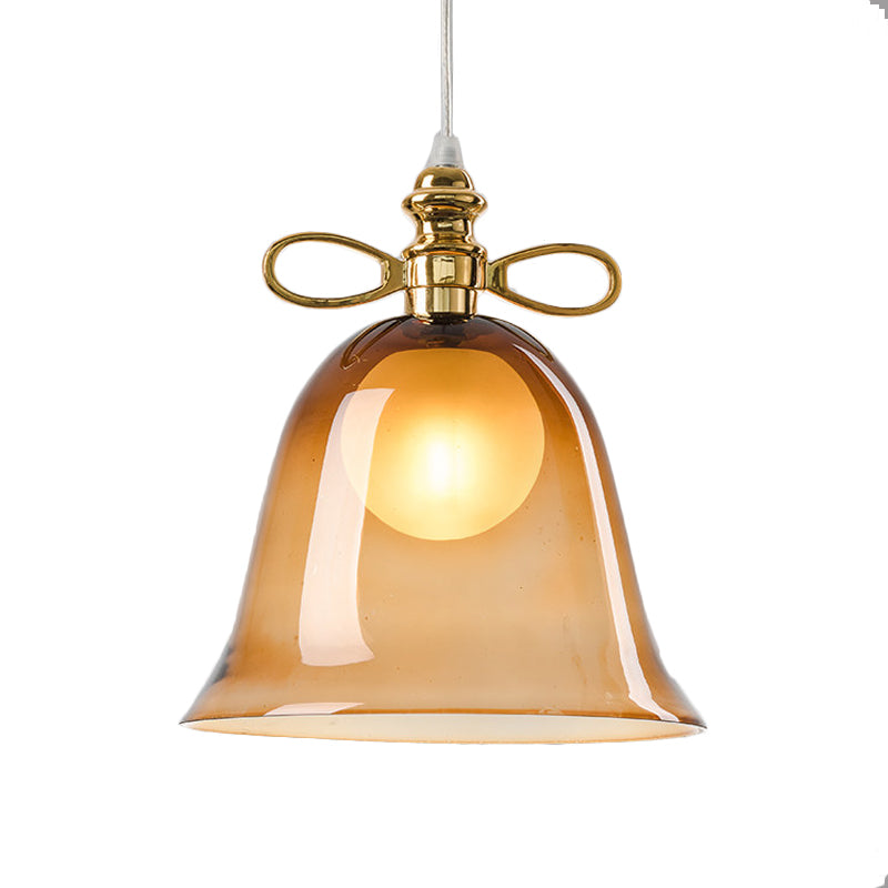 1 lichte plafond hanglamp met belglasschaduw eenvoud bruin hangend plafondlicht