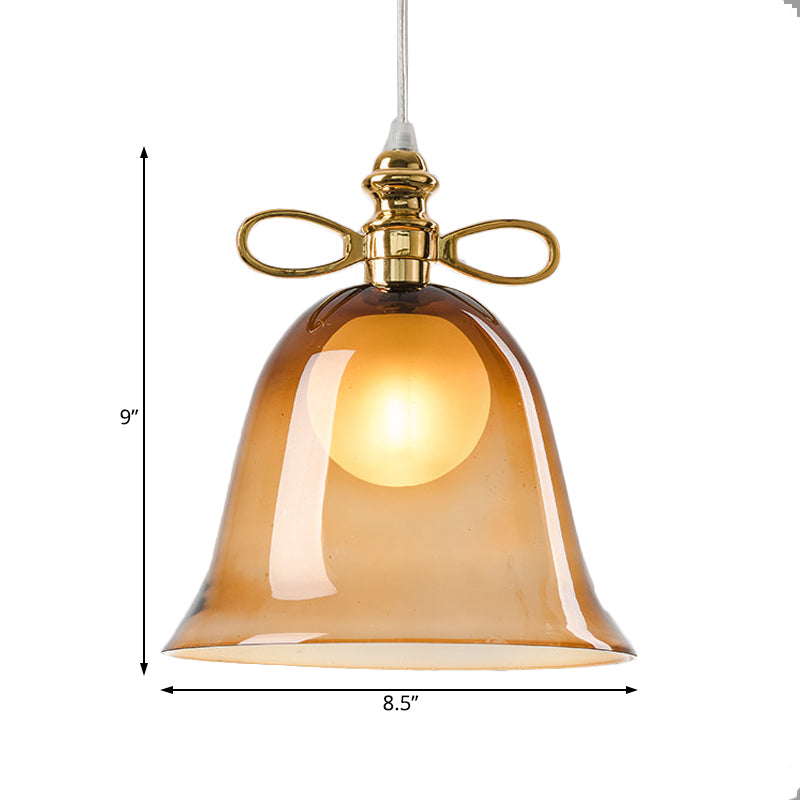 1 lichte plafond hanglamp met belglasschaduw eenvoud bruin hangend plafondlicht