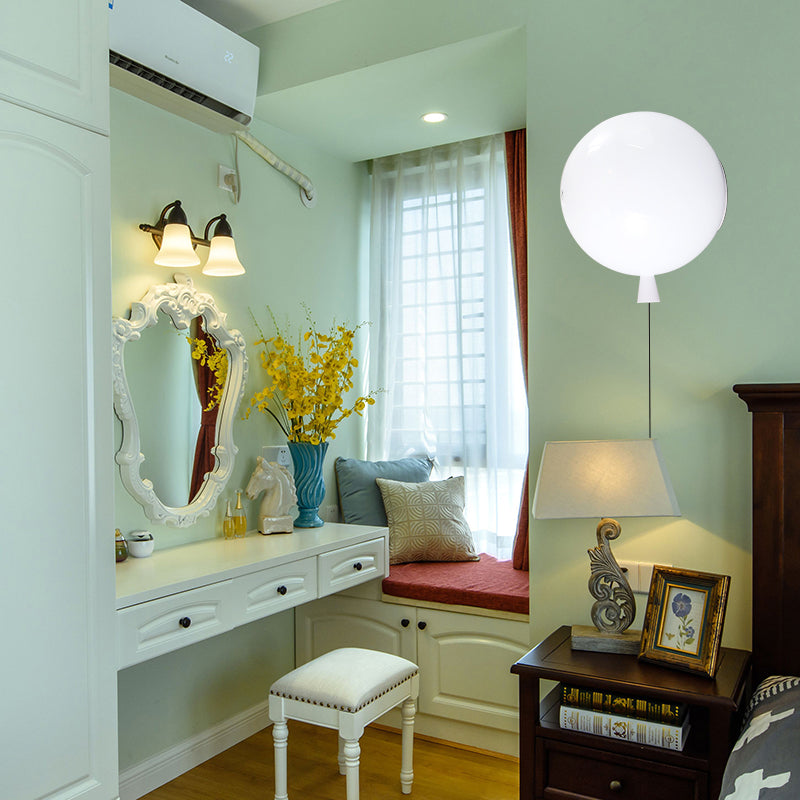 Creative Balloon Shaped Wall Sconce One Bulb Glass Wall Light for Baby Bedroom Corridor